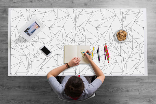 Covoraș Decorativ Pentru Birou Protecție Suprafață De Lucru Triunghiuri Simple 120x60 Cm