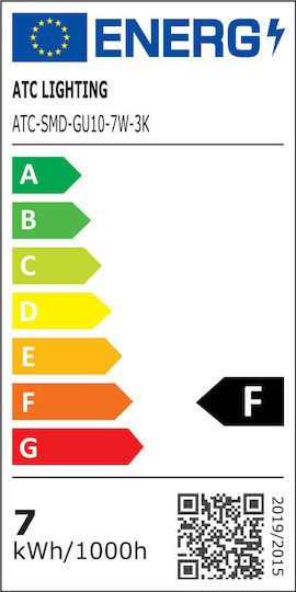 ATC LED Bulb 7W for Socket GU10 Warm White 600lm