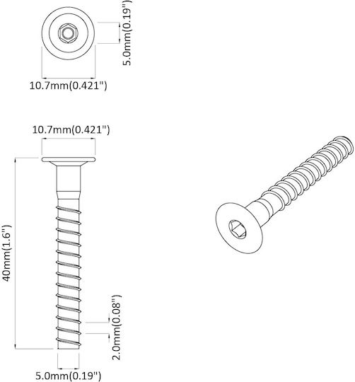 vidaXL Screw Torx Metallic with Diameter M5mm 12pcs