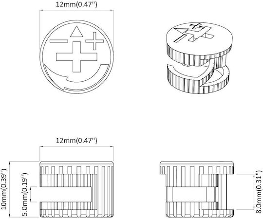 vidaXL Screw Metallic with Diameter M10 and Length 12mm 2pcs