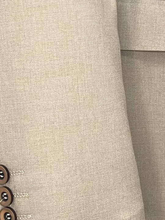 Men's Suit with Vest Slim Fit Mocha