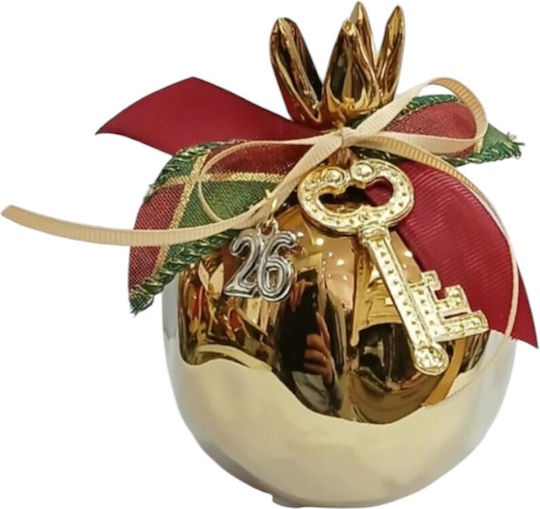 Kalliopi Silver Tabletop Lucky Charm Pomegranate Gold Ceramic 2026 10x12cm 1pcs