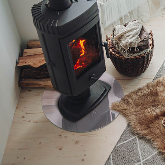 Glas Schutzplatte Für Offenes Kamin Vorne Lila Fi 50 Cm
