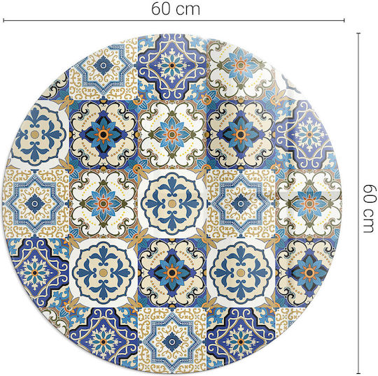 Stand Tempered Glass Front Fireplace Mosaic Pattern Flowers Fi 60 Cm