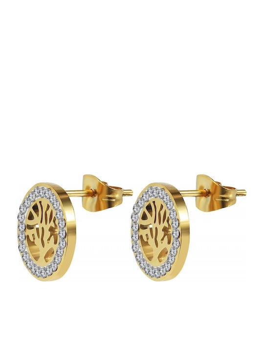 Akzent Set with Necklace & Earrings from Steel with Stones