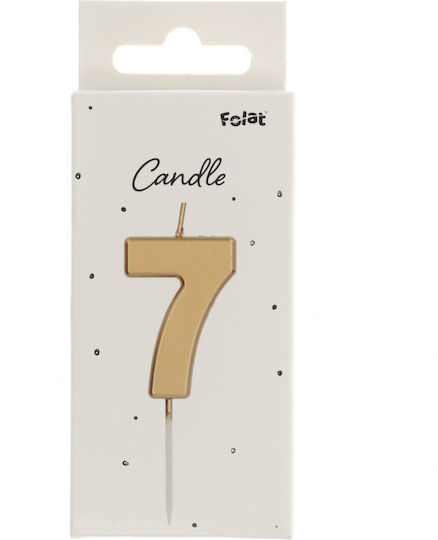 Cake Candle Number 7 Gold – 5 Pieces