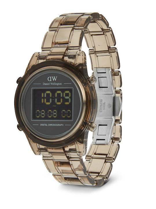 Daniel Wellington Ψηφιακό Ανδρικό Ρολόι 36mm Μπαταρίας σε Διάφανο Χρώμα