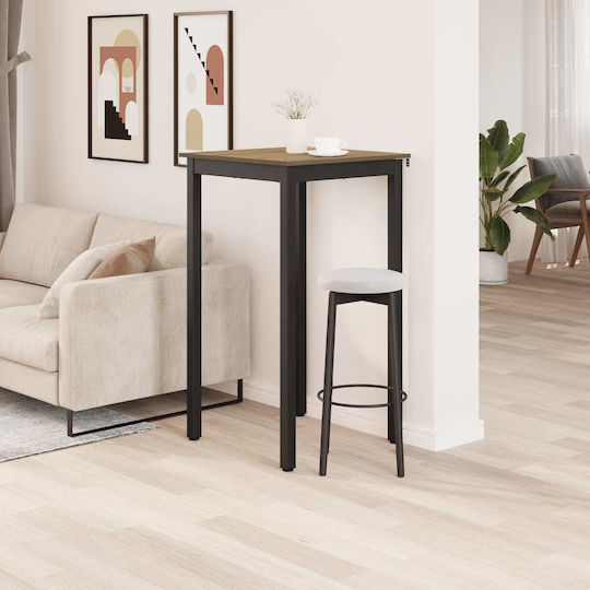 Bar-Tisch Aus Holz Mit Metallrahmen Braune 60x60x105cm