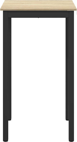 Square Bar Table Wooden with Metal Frame Grey 60x60x105cm