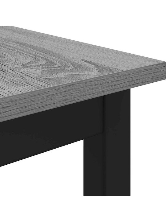 Table Dining Room Wooden with Metal Frame Gray 80x80x75cm