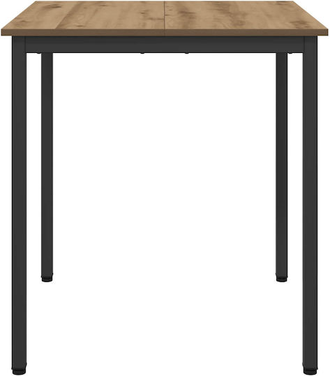 Artisan Dining Room Table Wooden with Metal Frame Brown 70x70x75cm