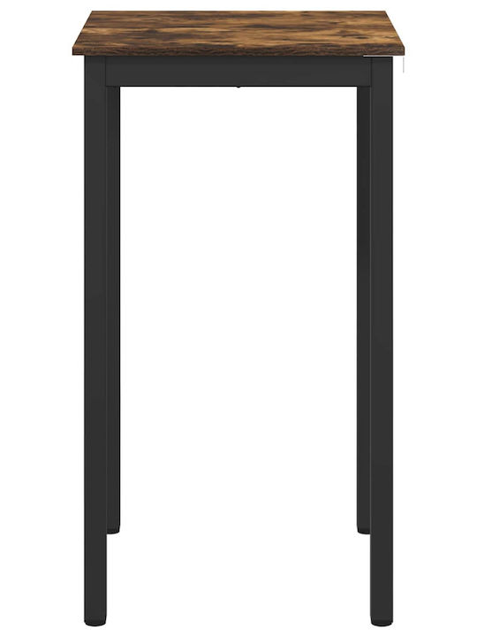 Table Dining Room Wooden with Metal Frame Gray 60x60x105cm