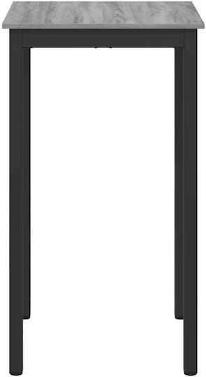 Square Bar Table Wooden with Metal Frame Grey 60x60x105cm
