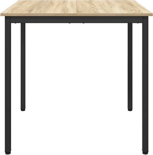 vidaXL Sonoma Dining Room Table Wooden with Metal Frame Grey 80x80x75cm