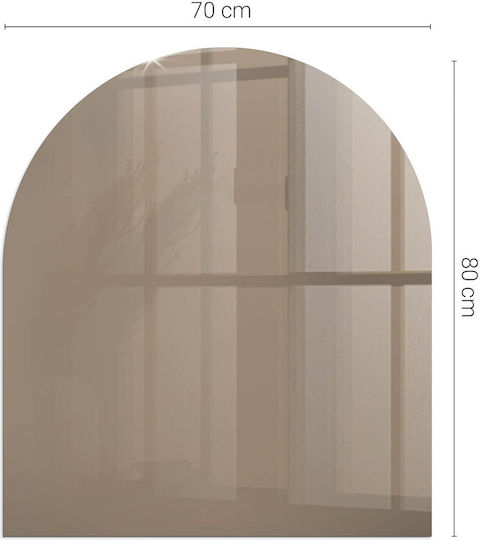 Glass Stand Front Fireplace Tempered Glass Design Brown 80x70 Cm