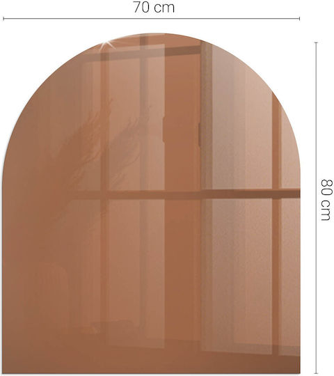 Glasbasis Vorne Kamin Gehärtetes Glas Design Braun 80x70 cm