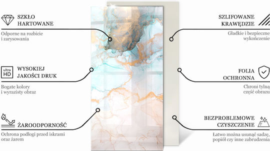 Tempered Glass Plate Front Fireplace Decoration Brown 140x70 Cm