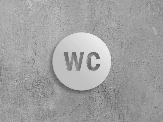 Wc – Στρογγύλη Πινακίδα Σήμανσης Ανοξειδωτο-ατσαλι-inox