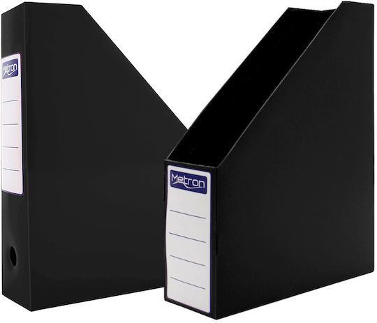 Metron Plastic Magazine File Organiser 25x33x8cm Black