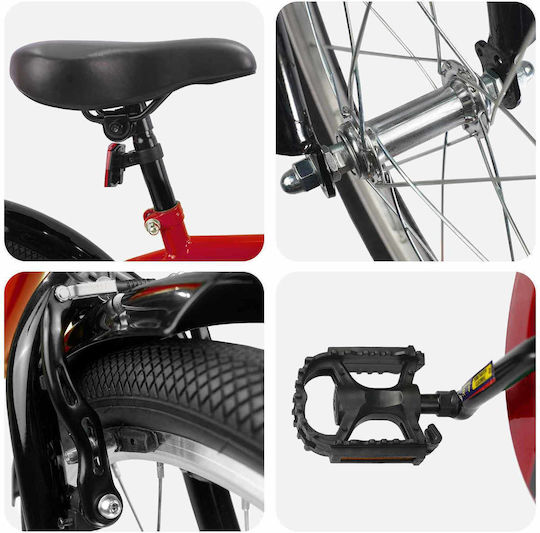 vidaXL 20" Kids Bicycle BMX Red