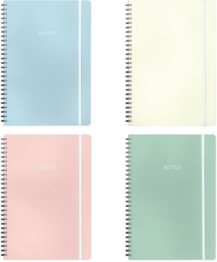 Next Spiral Notebook Ruled B5 70 Sheets 2 Subjects Smooth Pastels 1pcs (Μiscellaneous colours)
