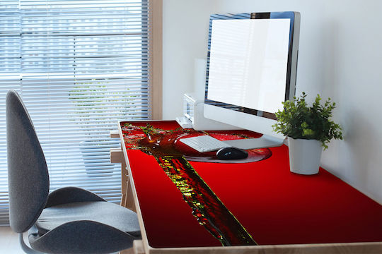 Desk Protector Keyboard Mouse Red Apple 120x60 Cm
