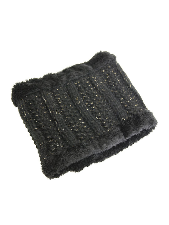 Set with Beanie Knitted in Black color