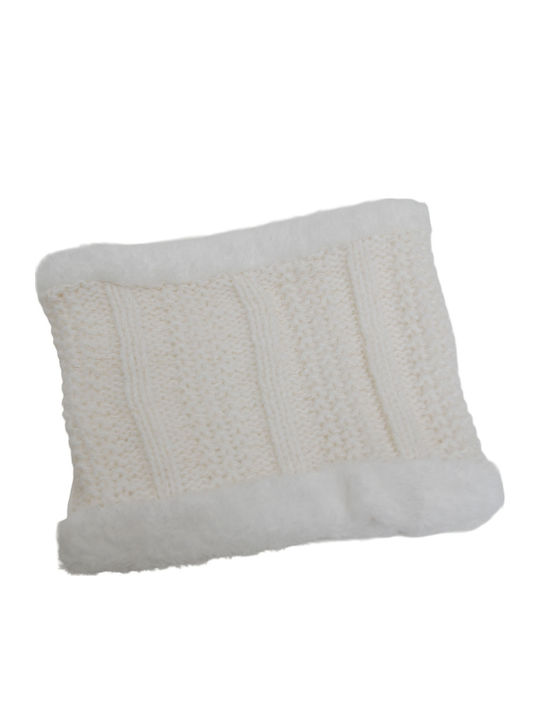 Set with Beanie Knitted in White color