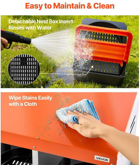 Vevor Nesting Boxes für Hühner 8 Abteile Mitstützfüße Leichtes Sammeln von Eiern Verzinkter Stahl Kunststoff Hochfest Rändelbare Nesting Boxes für Hühner Hühner Legen Eier Orange