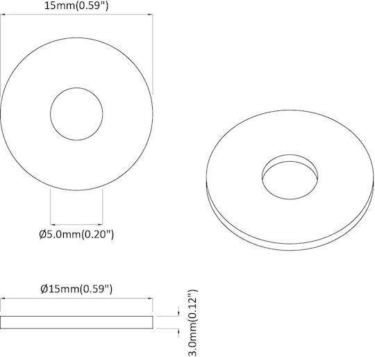vidaXL Washer 15mm 2pcs