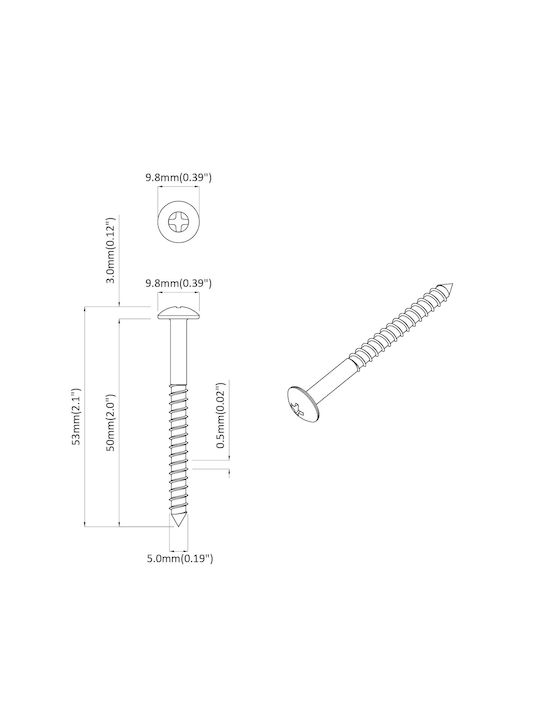 vidaXL Iron Rivet 9.8/53mm 12pcs