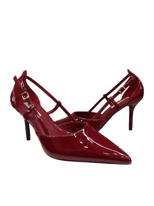 Pantofi cu toc Burgundy