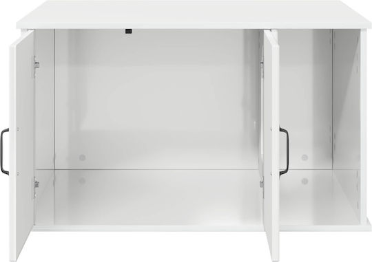 Vidaxl Σπίτι Γάτας Λαμπερό Λευκό 85 X 55 X 50 Εκ Επεξεργασμένο Ξύλο