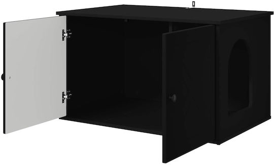Vidaxl Σπίτι Γάτας Μαύρο 85 X 55 X 50,5 Εκ Επεξεργασμένο Ξύλο