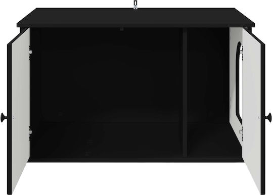 Vidaxl Σπίτι Γάτας Μαύρο 85 X 55 X 50,5 Εκ Επεξεργασμένο Ξύλο