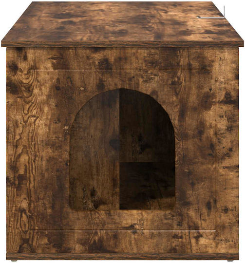 Vidaxl Katzenbett Rauch Eiche 85 x 55 x 53,5 cm Bearbeitetes Holz