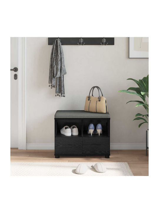 Entry Furniture with Bench Black Beech 60x38x46cm