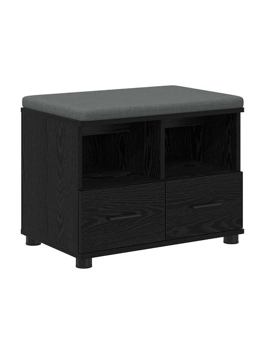 Entry Furniture with Bench Black Beech 60x38x46cm