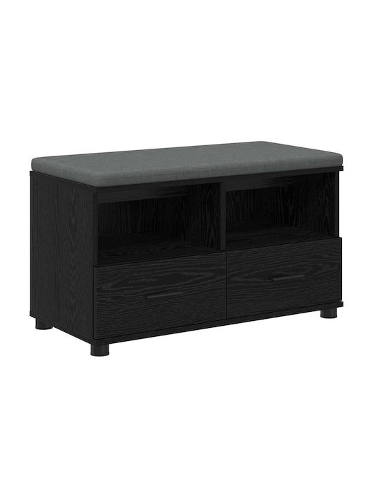 Entry Furniture with Bench Black Beech 80x38x46cm