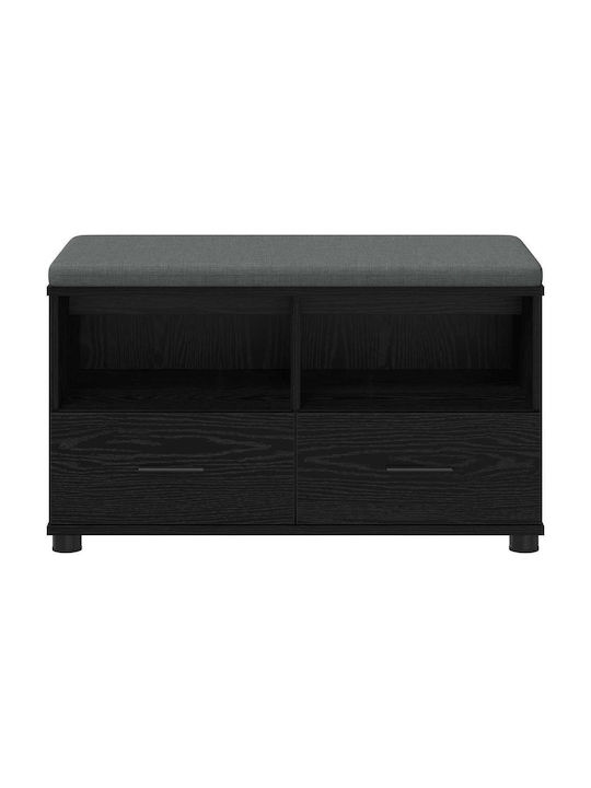 Entry Furniture with Bench Black Beech 80x38x46cm