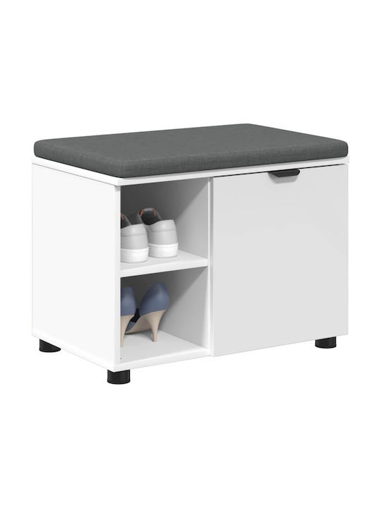 Mobilier de Intrare cu Bancă Alb 60x38x46cm