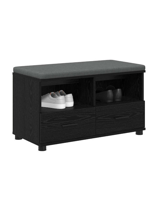 Entry Furniture with Bench Black Beech 80x38x46cm