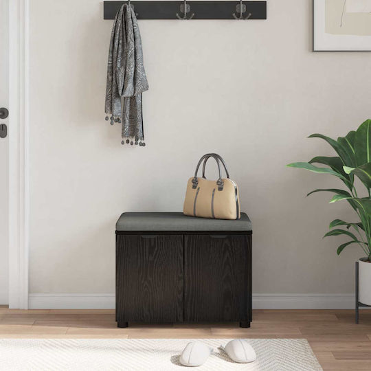 Entry Furniture with Bench Μαύρη Οξυά 60x38x46cm