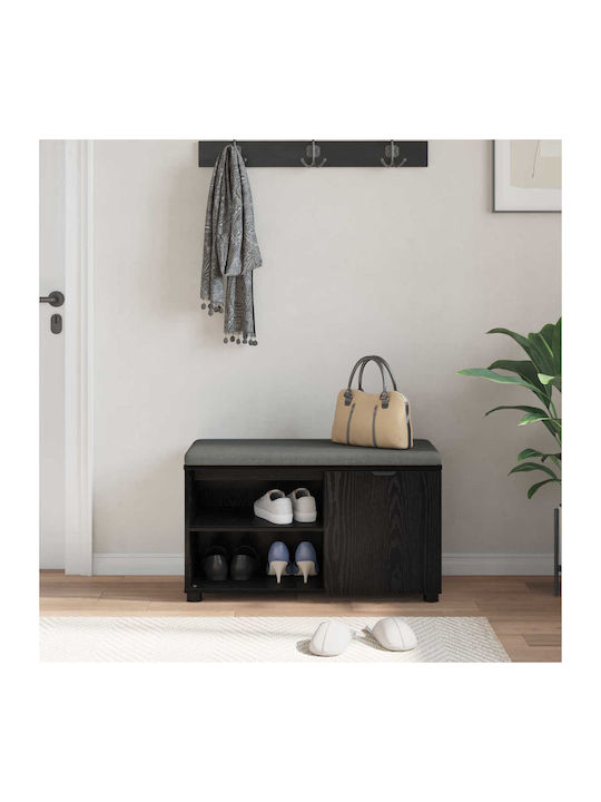 Entry Furniture with Bench Black Beech 80x38x46cm