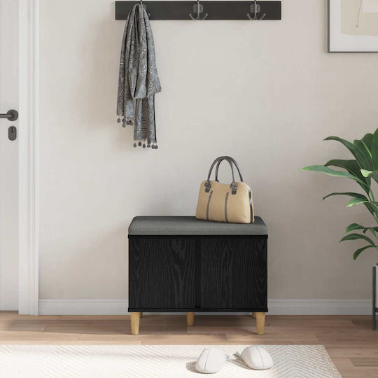 Entry Furniture with Bench Μαύρη Οξυά 60x38x46cm