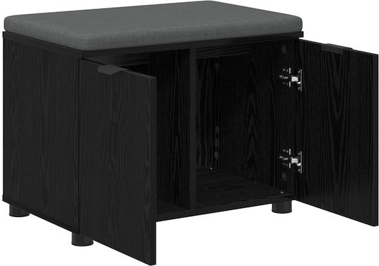 Entry Furniture with Bench Μαύρη Οξυά 60x38x46cm