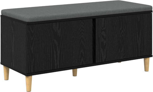 Entry Furniture with Bench Μαύρη Οξυά 60x38x46cm