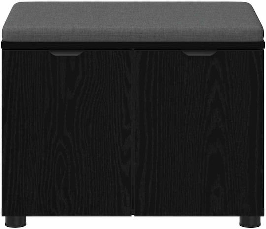 Entry Furniture with Bench Μαύρη Οξυά 60x38x46cm