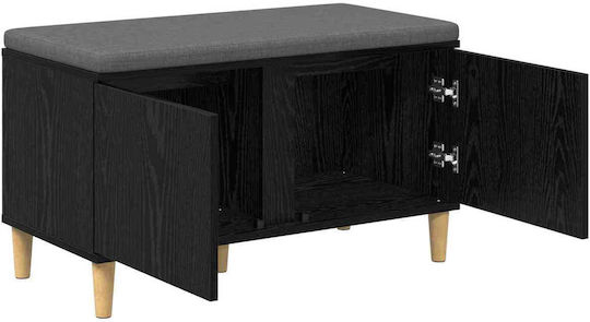 Entry Furniture with Bench Μαύρη Οξυά 60x38x46cm