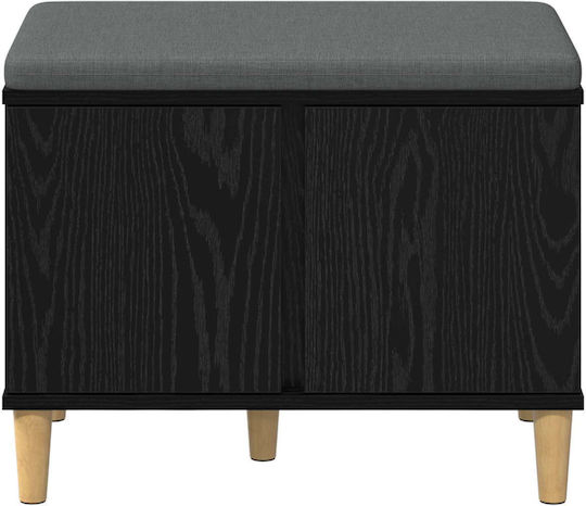 Entry Furniture with Bench Μαύρη Οξυά 60x38x46cm